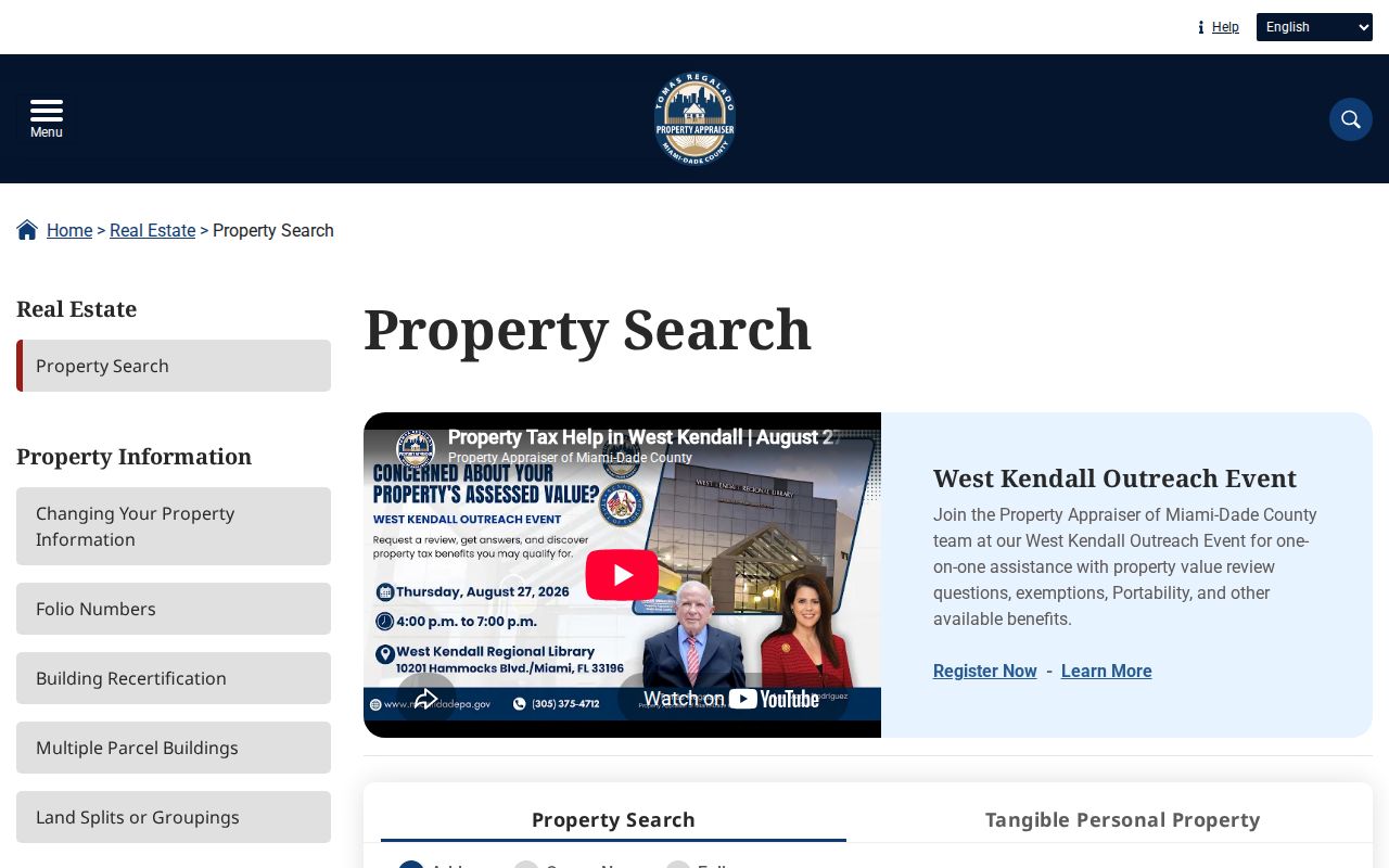 Miami-Dade Property Search for Hialeah Gardens owner and address research