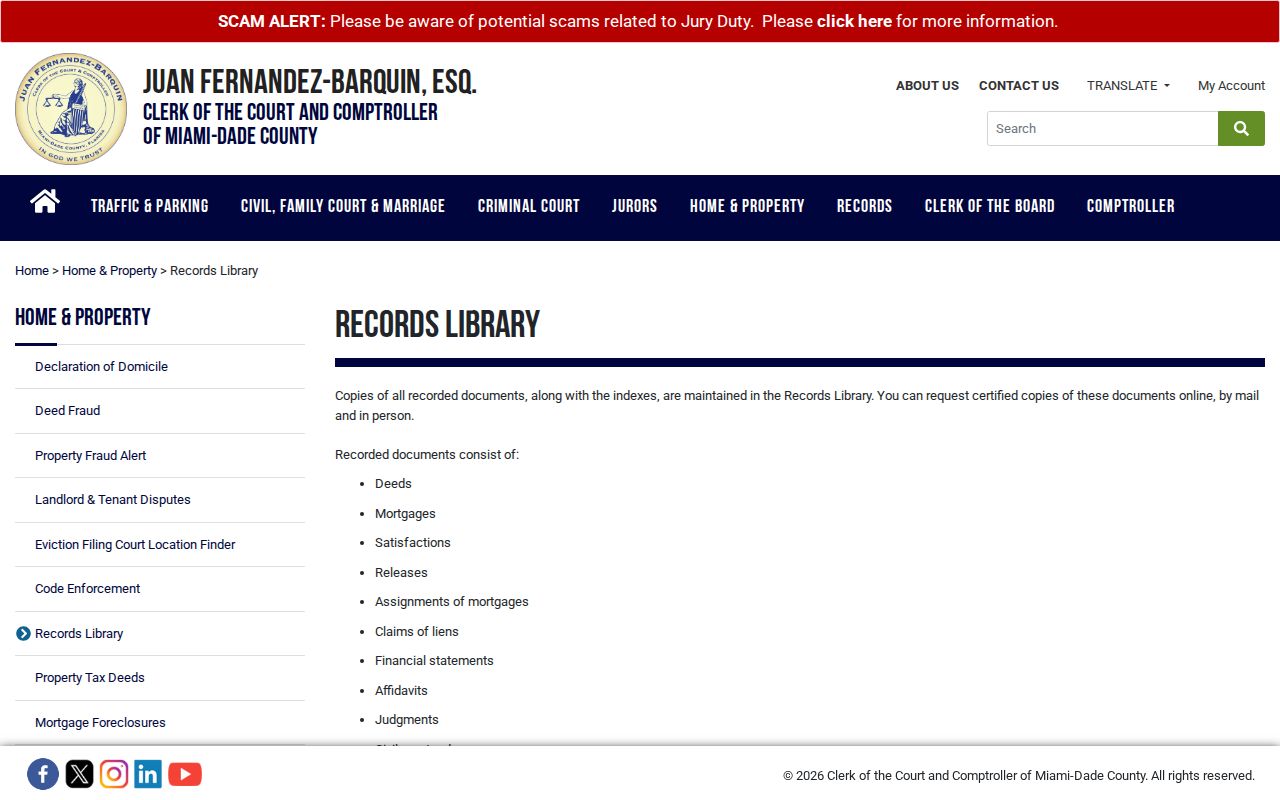 Hialeah Gardens street directory older deed library access